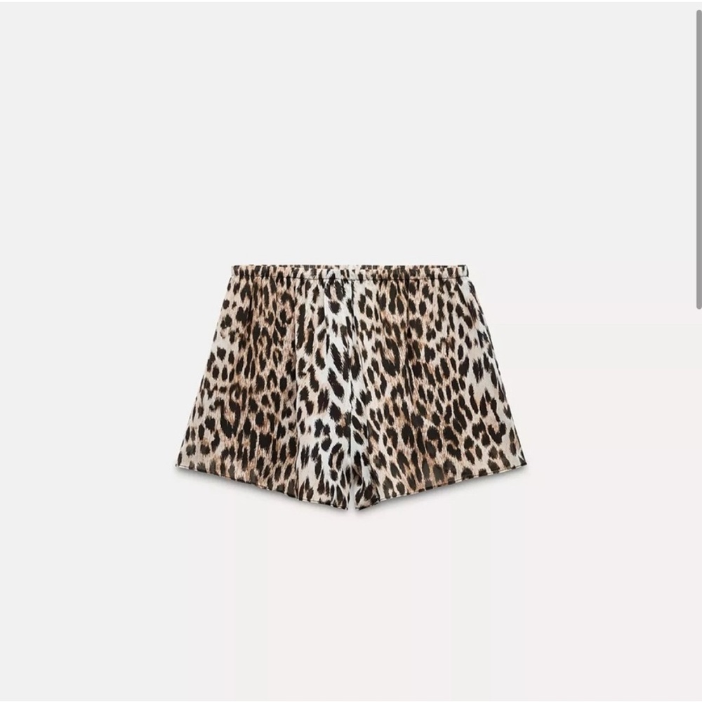 Zara Leopard Chiffon Shorts
